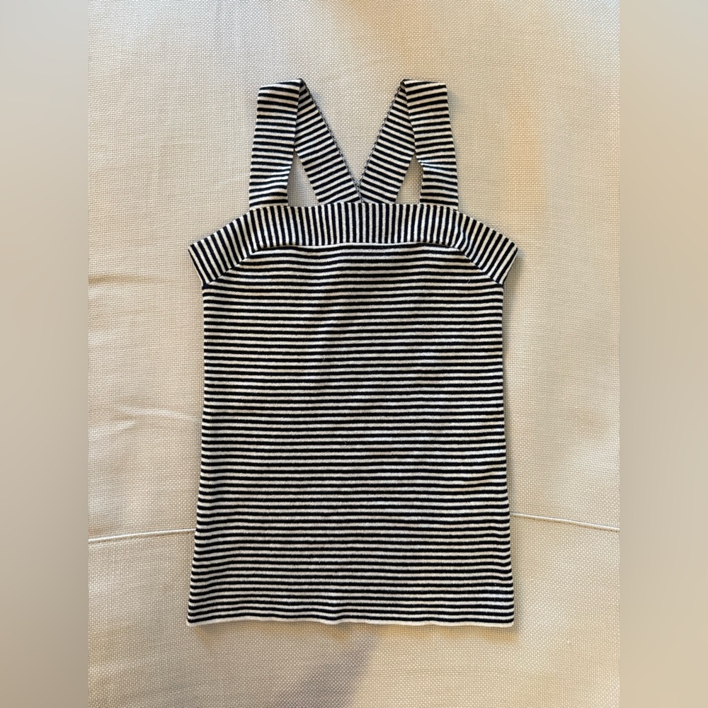 LOFT Navy and White Striped Tank Top